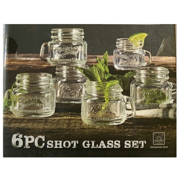 Mason Craft Other - Mason Craft Clear Glass Shot Glasses 6 Piece Set 2 OZ Mason Jar Glasses.